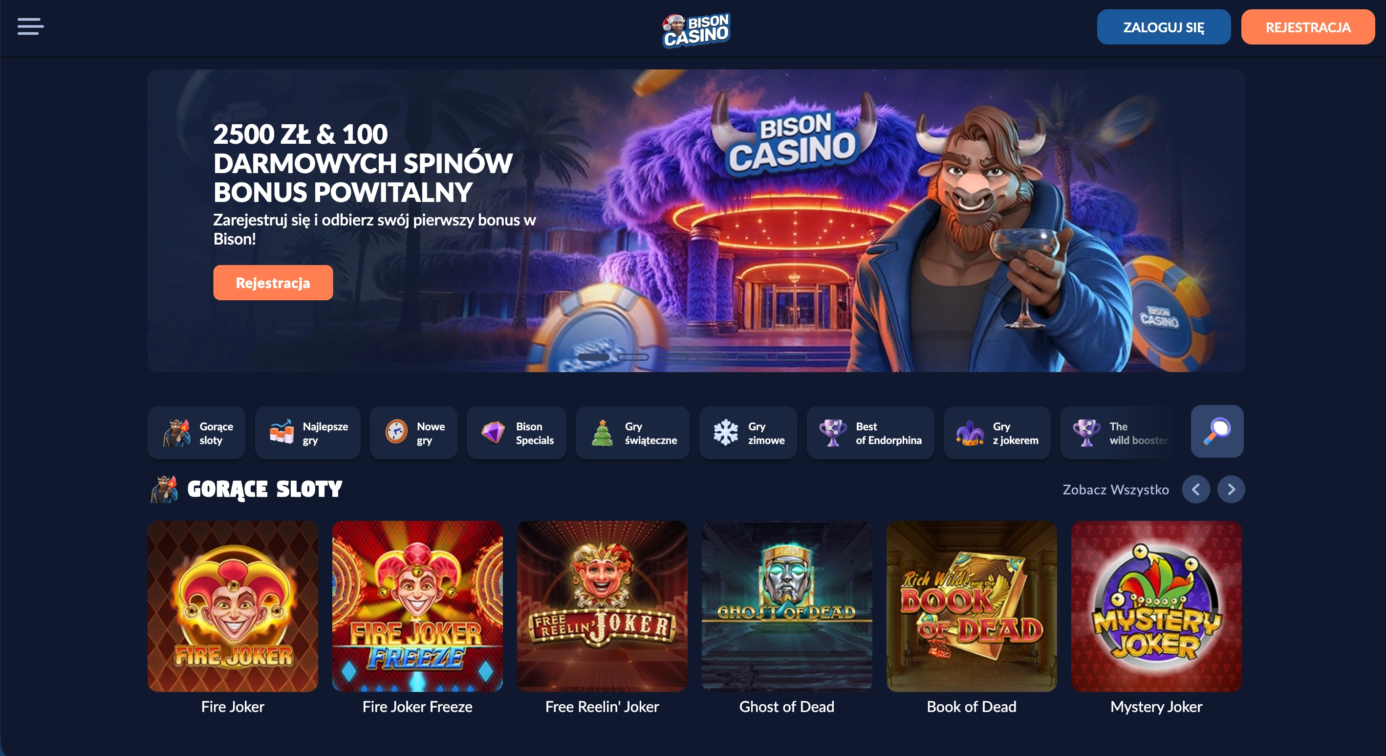 Bison Casino - najwięcej metod płatności